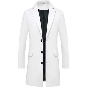 Men's Jade Trench Coat Outfit White